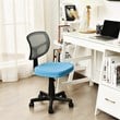 Costway Sponge and Plastic Adjustable Swivel Armless Office Chair in Blue