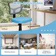 Costway Sponge and Plastic Adjustable Swivel Armless Office Chair in Blue