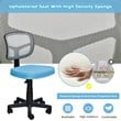 Costway Sponge and Plastic Adjustable Swivel Armless Office Chair in Blue