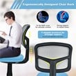 Costway Sponge and Plastic Adjustable Swivel Armless Office Chair in Blue