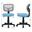 Costway Sponge and Plastic Adjustable Swivel Armless Office Chair in Blue
