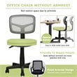 Costway Sponge and Plastic Adjustable Swivel Armless Office Chair in Green