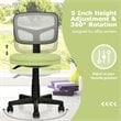 Costway Sponge and Plastic Adjustable Swivel Armless Office Chair in Green