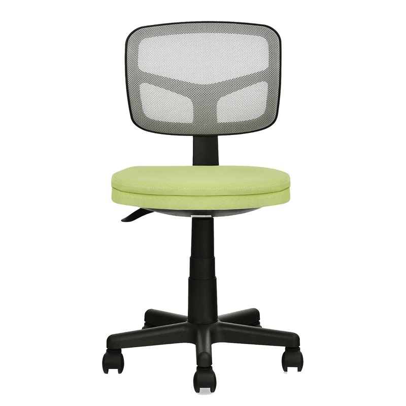 Costway Sponge and Plastic Adjustable Swivel Armless Office Chair in Green