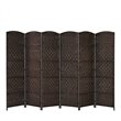 Costway 6-panel Wood and Paper Fiber Folding Room Divider in Brown