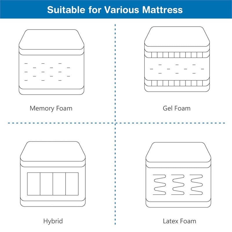 Costway Cotton Adjustable Twin XL Size Bed Base with Massage Modes in Black