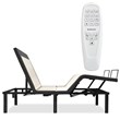 Costway Cotton Adjustable Twin XL Size Bed Base with Massage Modes in Black