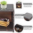 Costway 3-piece Patio Rattan/Wicker Sofas and Coffee Table in Gray Cushion