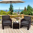 Costway 5-piece Rattan Patio Wicker Furniture Set with Cushion in Gray