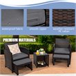 Costway 5-piece Rattan Patio Wicker Furniture Set with Cushion in Gray