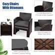 Costway 5-piece Rattan Patio Wicker Furniture Set with Cushion in Gray