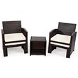 Costway 5-piece Rattan Patio Wicker Furniture Set with Cushion in White