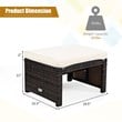 Costway 5-piece Rattan Patio Wicker Furniture Set with Cushion in White
