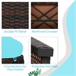 Costway Patio Rattan Ottomans/Footrests in Turquoise Cushioned Seat (Set of 2)