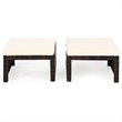 Costway Patio Rattan Ottomans/Footrests in White Cushioned Seat (Set of 2)