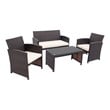 Costway 4-piece Contemporary Rattan Patio Furniture Set in White