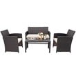 Costway 4-piece Contemporary Rattan Patio Furniture Set in White