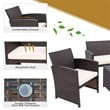 Costway 4-piece Contemporary Rattan Patio Furniture Set in White