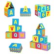 Costway Babyjoy 72-piece Kids Foam Interlocking Puzzle Play Mats in Multi-Color