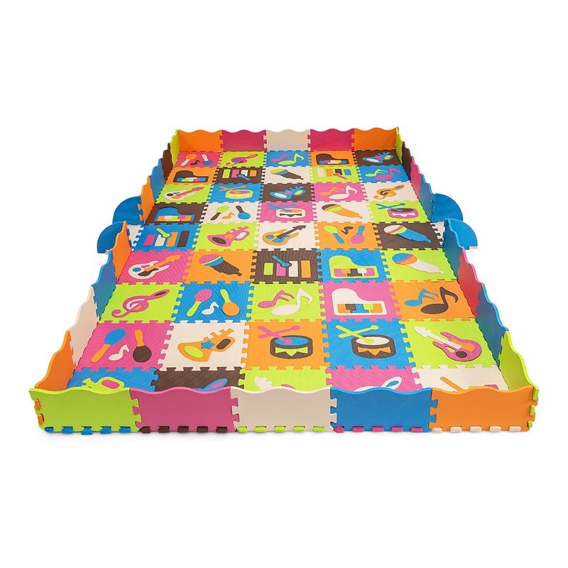 Costway 125-piece Baby Foam Interlocking Play Mat Set in Multi-Color