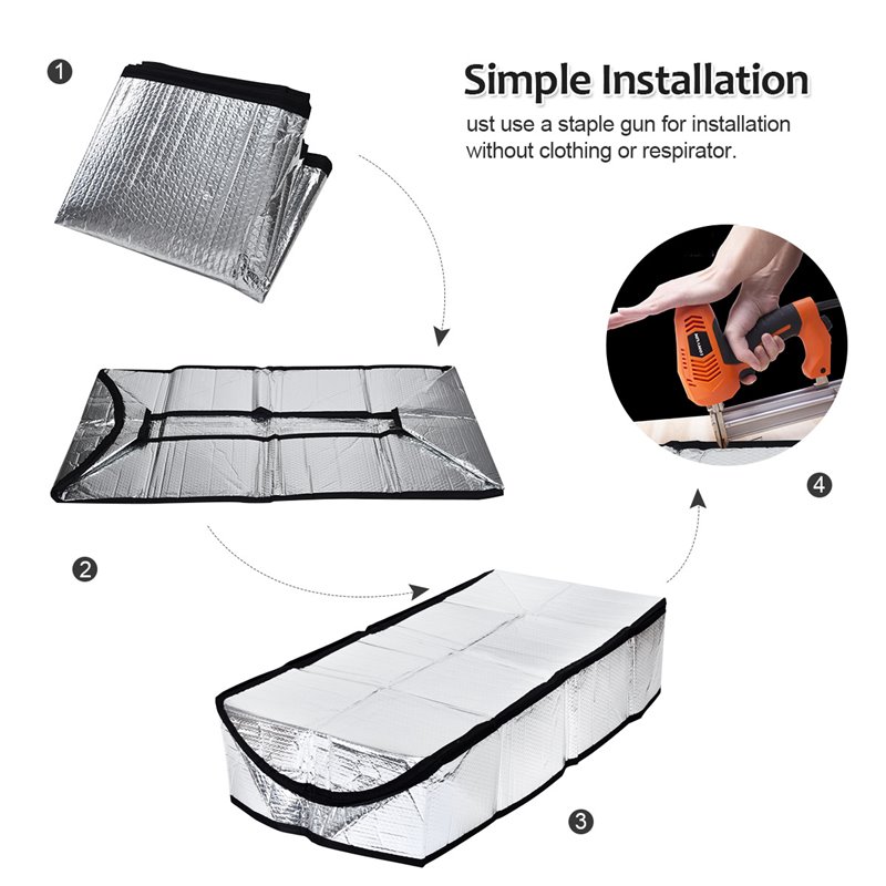 Costway Aluminum and Bubble Energy Save Attic Stairs Insulation Cover in Silver