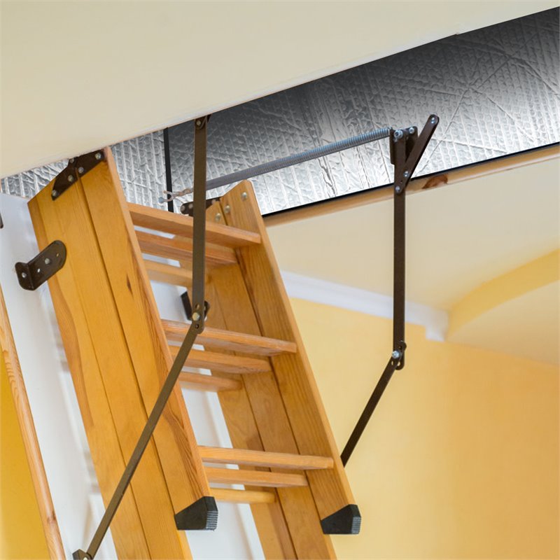 Costway Aluminum and Bubble Energy Save Attic Stairs Insulation Cover in Silver