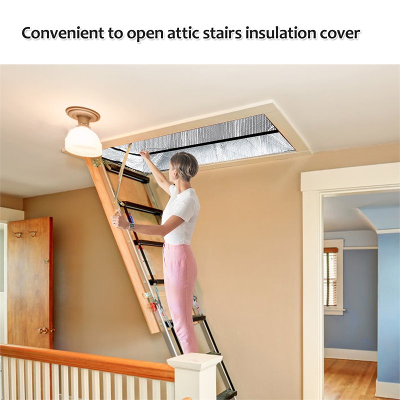 Costway Aluminum and Bubble Energy Save Attic Stairs Insulation Cover in Silver