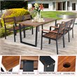 Costway 7-piece Acacia Wood Patio Dining Set with Umbrella Hole in Brown