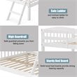 Costway Rubber Wood Twin over Full Bunk Bed with Ladder Guardrail in White