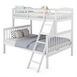 Costway Rubber Wood Twin over Full Bunk Bed with Ladder Guardrail in White