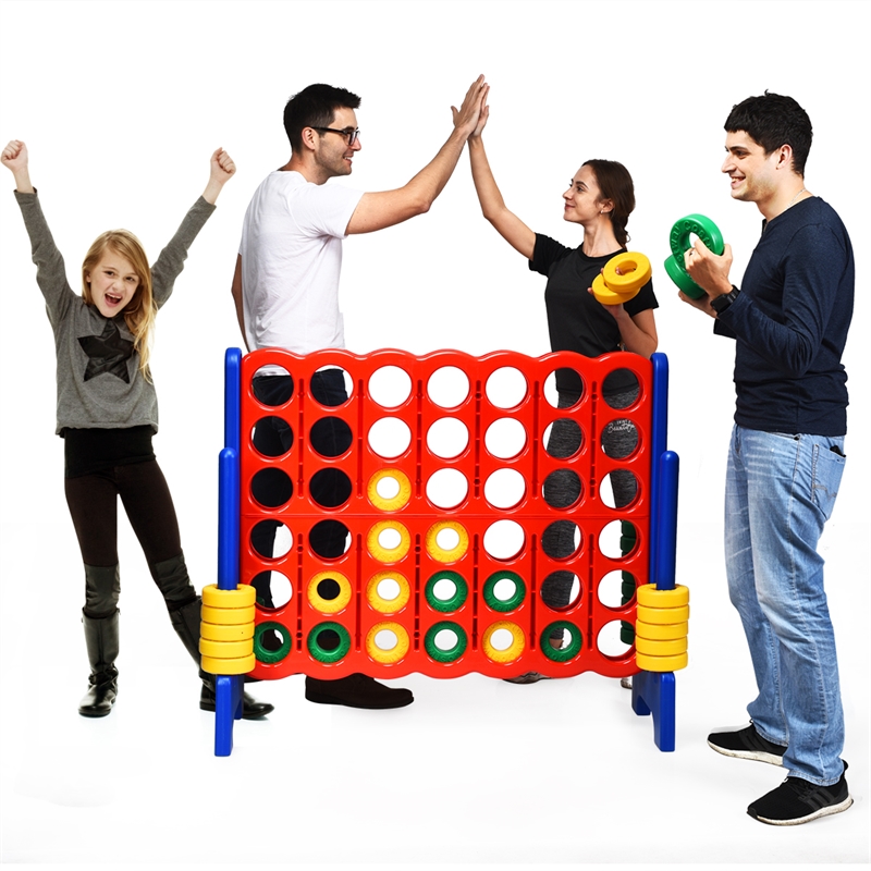 Costway Jumbo 4-to-Score 4 in A Row Giant Game Set Kids Adults Fun Red Plastic