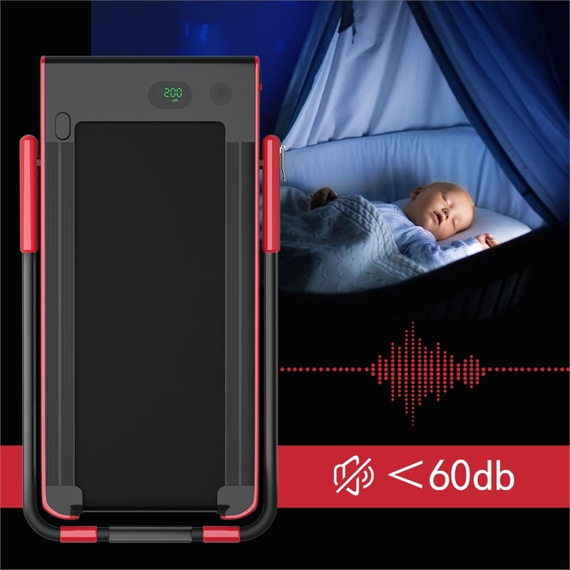 Superfit 2.25HP 2 in 1 Red Folding Under Desk Treadmill W/Remote Control Plastic