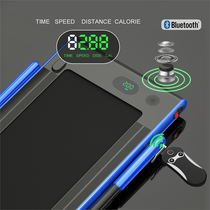 SuperFit 2.25HP 2 in 1 Navy Folding Under Desk Treadmill Remote Control Plastic