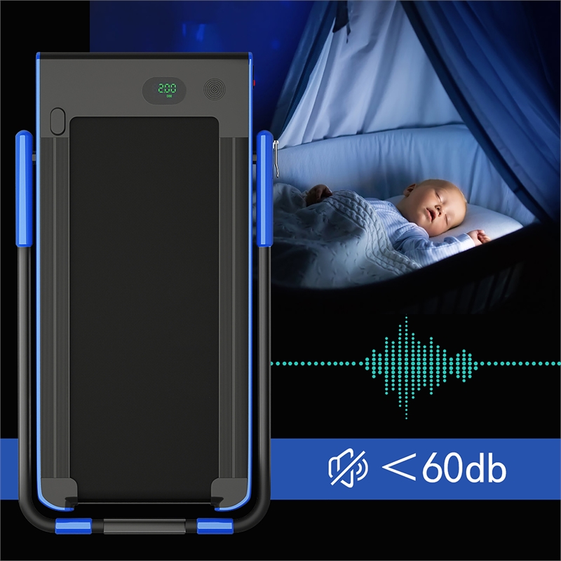 SuperFit 2.25HP 2 in 1 Navy Folding Under Desk Treadmill Remote Control Plastic