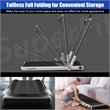 SuperFit 2.25HP 2-in-1 Folding Treadmill W/Speaker Controller APP Silver Plastic