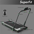 Superfit 2.25HP 2 in 1 Folding Treadmill W/ Remote Control Green Plastic