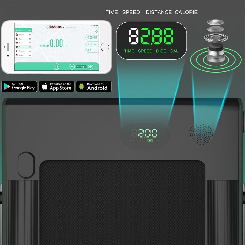 Superfit 2.25HP 2 in 1 Folding Treadmill W/ Remote Control Green Plastic