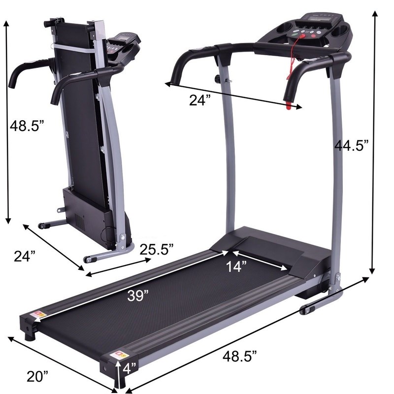 Costway 800W Folding Treadmill Electric Running Fitness Machine Black Plastic Homesquare