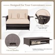 Costway Patio Rattan Daybed Lounge Beige