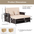 Costway Patio Rattan Daybed Lounge Beige