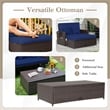 Costway Patio Rattan Daybed Lounge Navy
