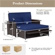 Costway Patio Rattan Daybed Lounge Navy