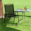 Costway Set of 2 Patio Steel Folding Sling Back Chairs Black