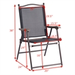 Costway Set of 2 Patio Steel Folding Sling Back Chairs Black
