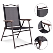 Costway Set of 2 Patio Steel Folding Sling Back Chairs Black