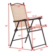 Costway Set of 2 Patio Steel Folding Sling Back Chairs Yellow