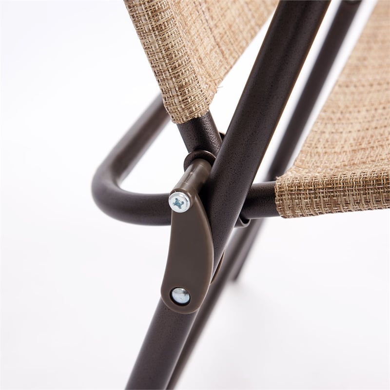 Costway Set of 2 Patio Steel Folding Sling Back Chairs Yellow