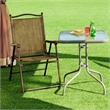 Costway Set of 2 Patio Steel Folding Sling Back Chairs Brown
