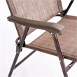 Costway Set of 2 Patio Steel Folding Sling Back Chairs Brown