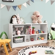 Costway Kids 2-Shelf Wood Bookcase 5-Cube White
